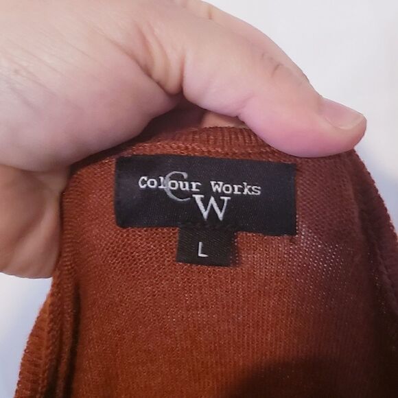 Colour Works | Rust Button Sleeve Sweater - Picture 3 of 3